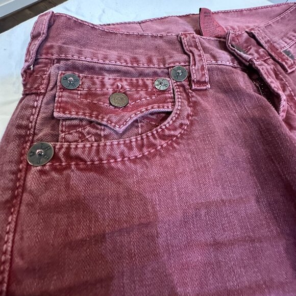 True Religion Ricky Big T Overdye Jeans – Men’s Size 30 – Color: ASSD Crimson - Picture 5 of 9